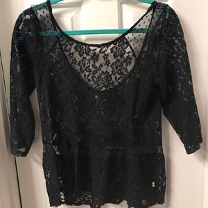 Hollister laced top with a mid back cut